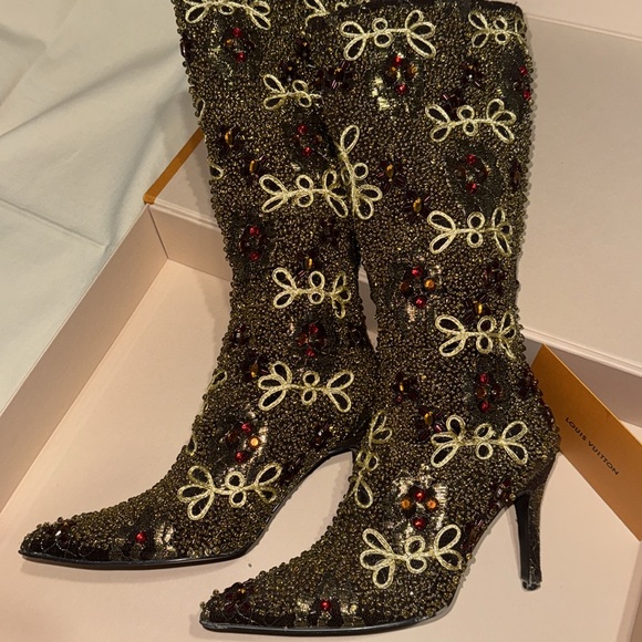Vintage Colin Stuart Embroidered Beaded beautiful Boots not box size 8 - Picture 13 of 17
